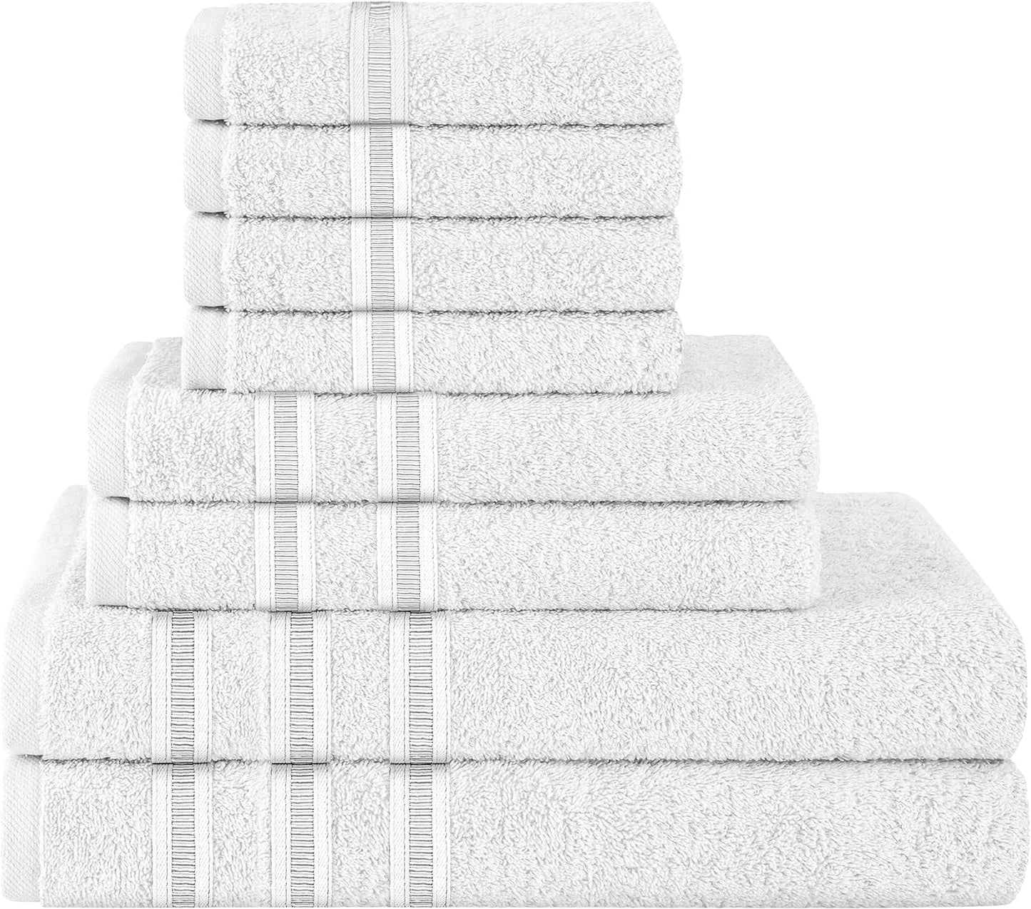 OLIVIA ROCCO Ritz Collection Viscose Stripe Towels | 100% Cotton | Super Soft & Highly Absorbent | 2 Pk Bath Sheet or 8 Piece Bale