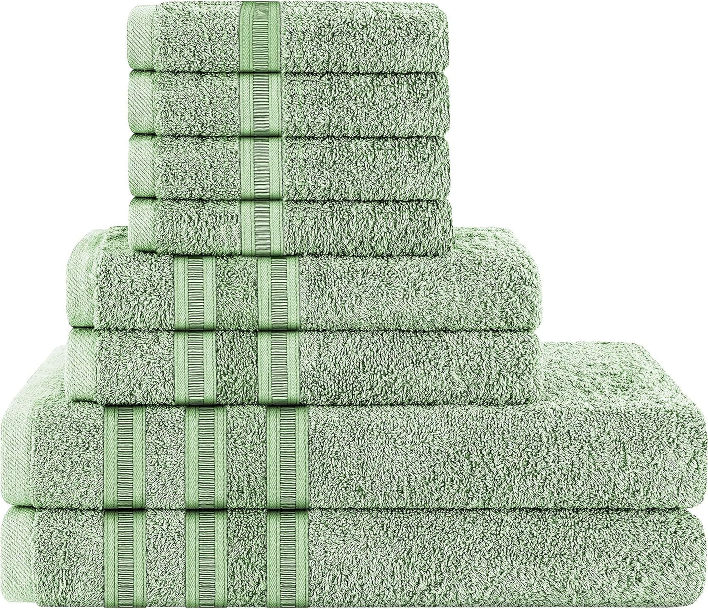 OLIVIA ROCCO Ritz Collection Viscose Stripe Towels | 100% Cotton | Super Soft & Highly Absorbent | 2 Pk Bath Sheet or 8 Piece Bale