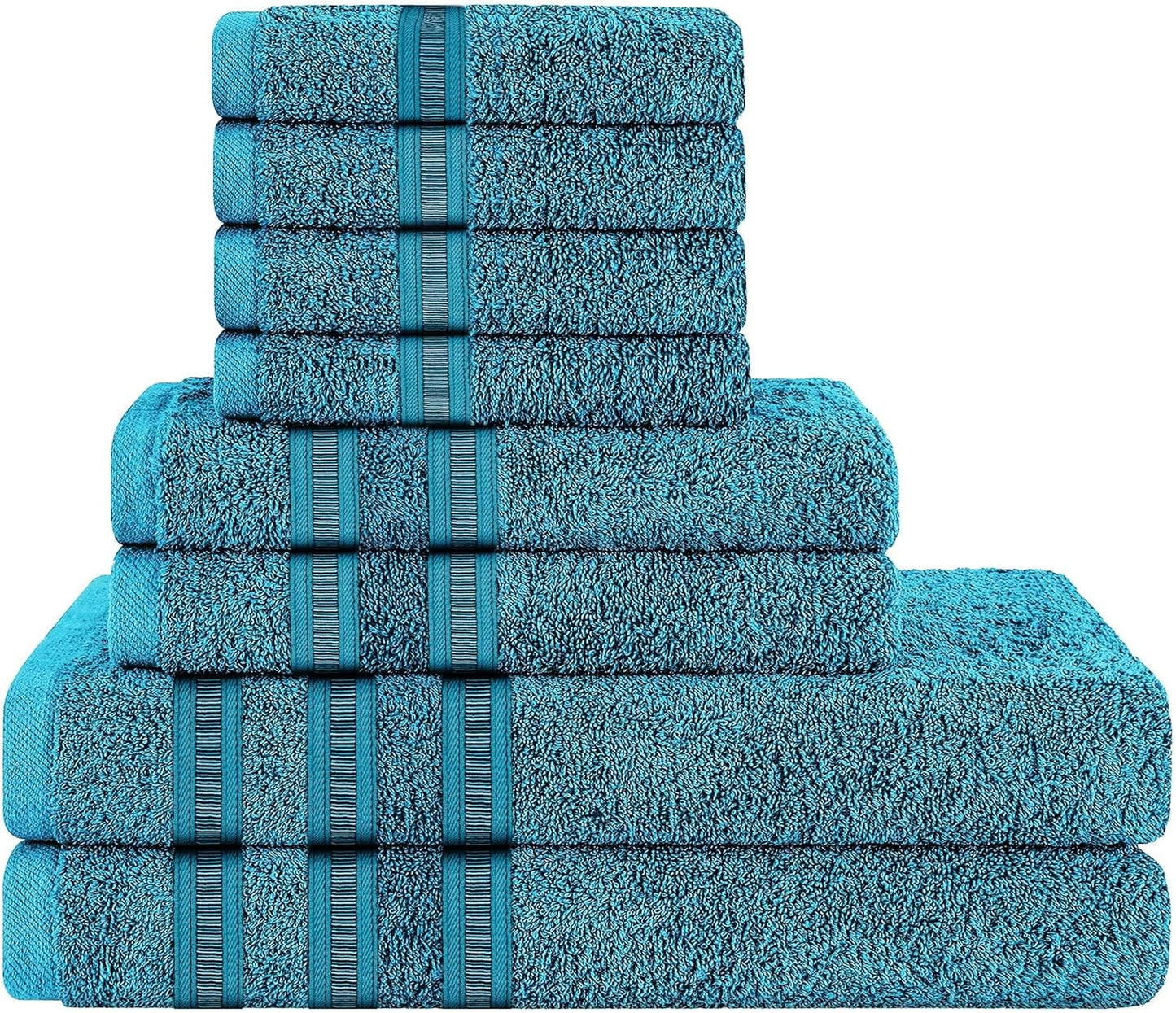OLIVIA ROCCO Ritz Collection Viscose Stripe Towels | 100% Cotton | Super Soft & Highly Absorbent | 2 Pk Bath Sheet or 8 Piece Bale