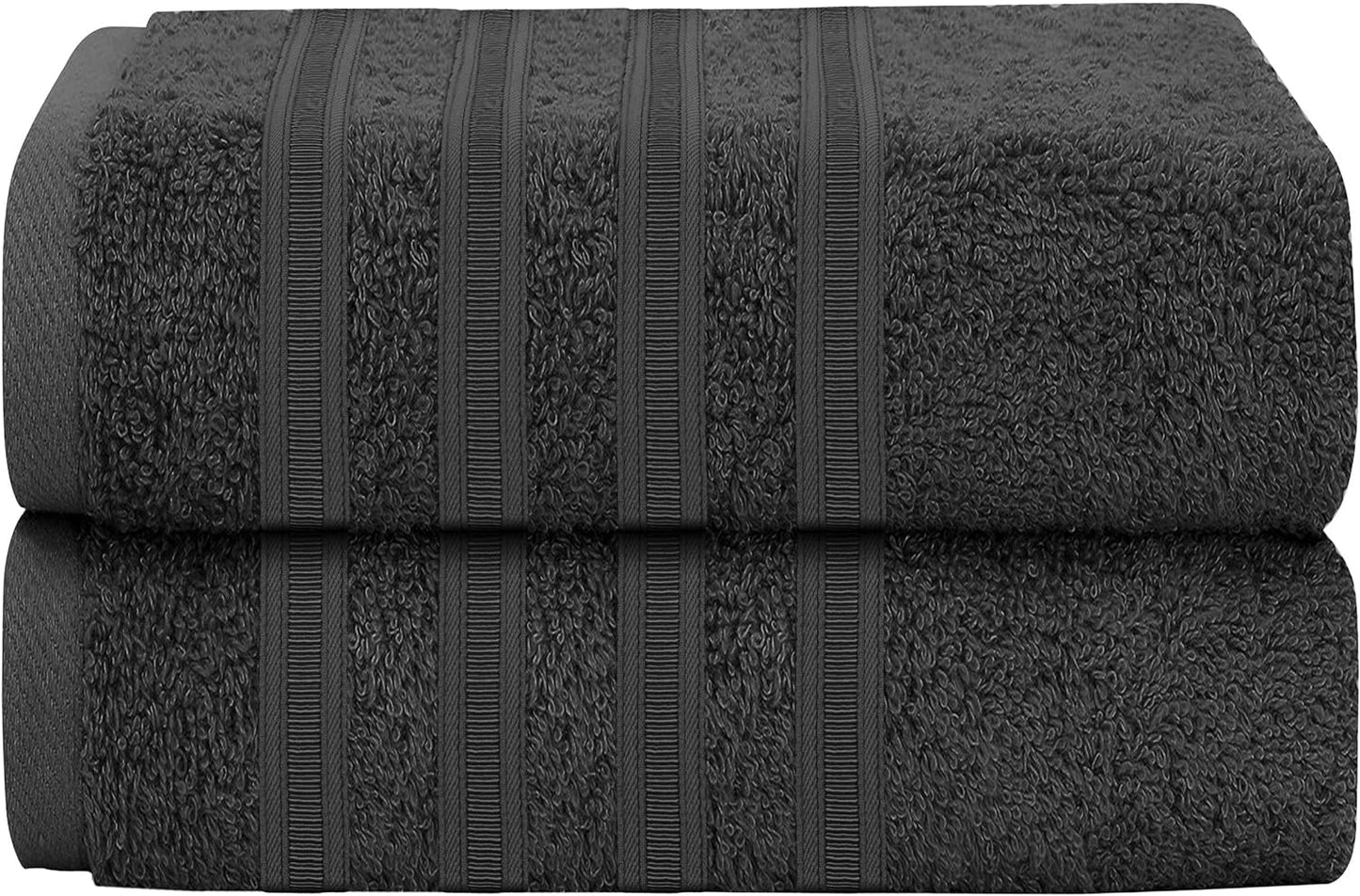 OLIVIA ROCCO Ritz Collection Viscose Stripe Towels | 100% Cotton | Super Soft & Highly Absorbent | 2 Pk Bath Sheet or 8 Piece Bale