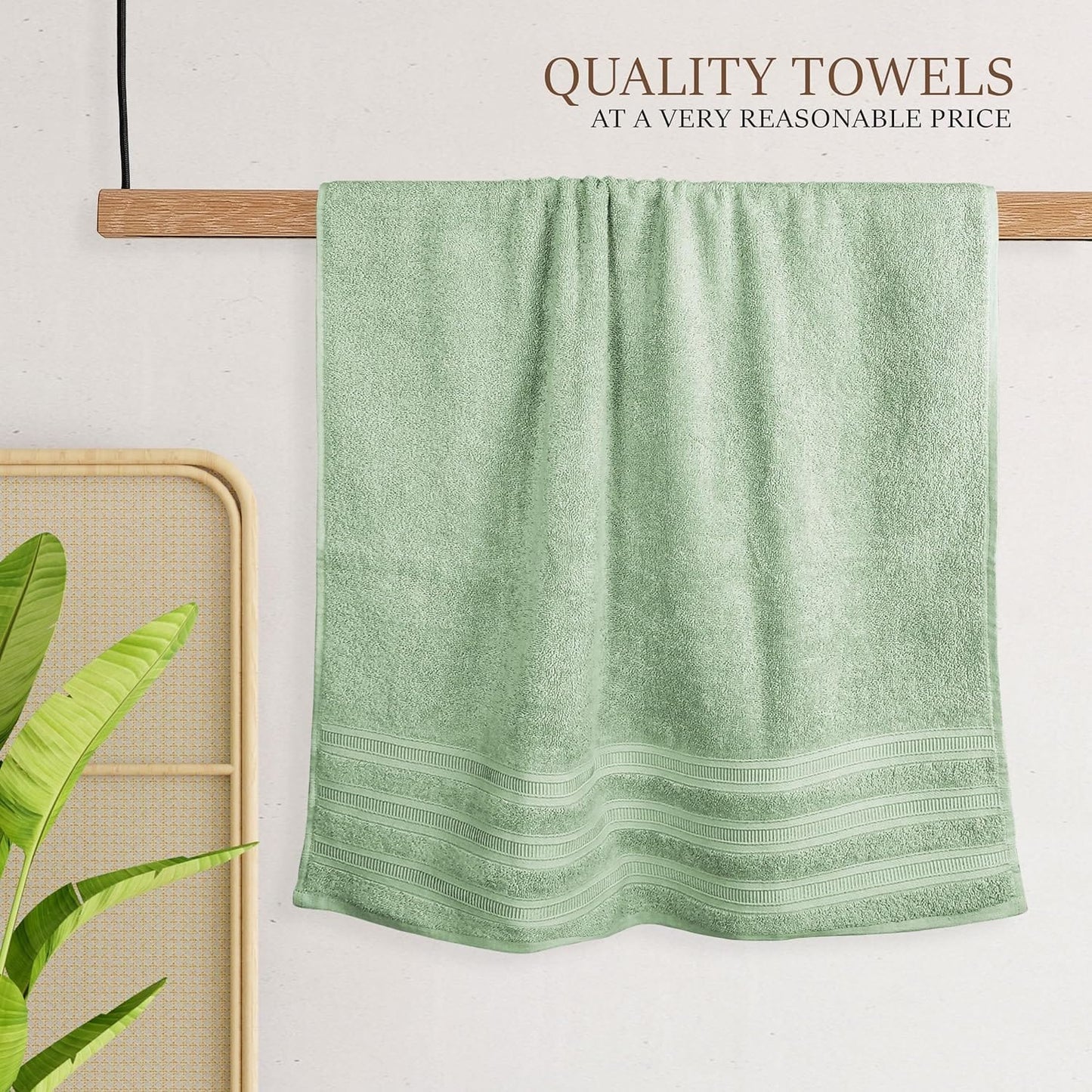 OLIVIA ROCCO Ritz Collection Viscose Stripe Towels | 100% Cotton | Super Soft & Highly Absorbent | 2 Pk Bath Sheet or 8 Piece Bale