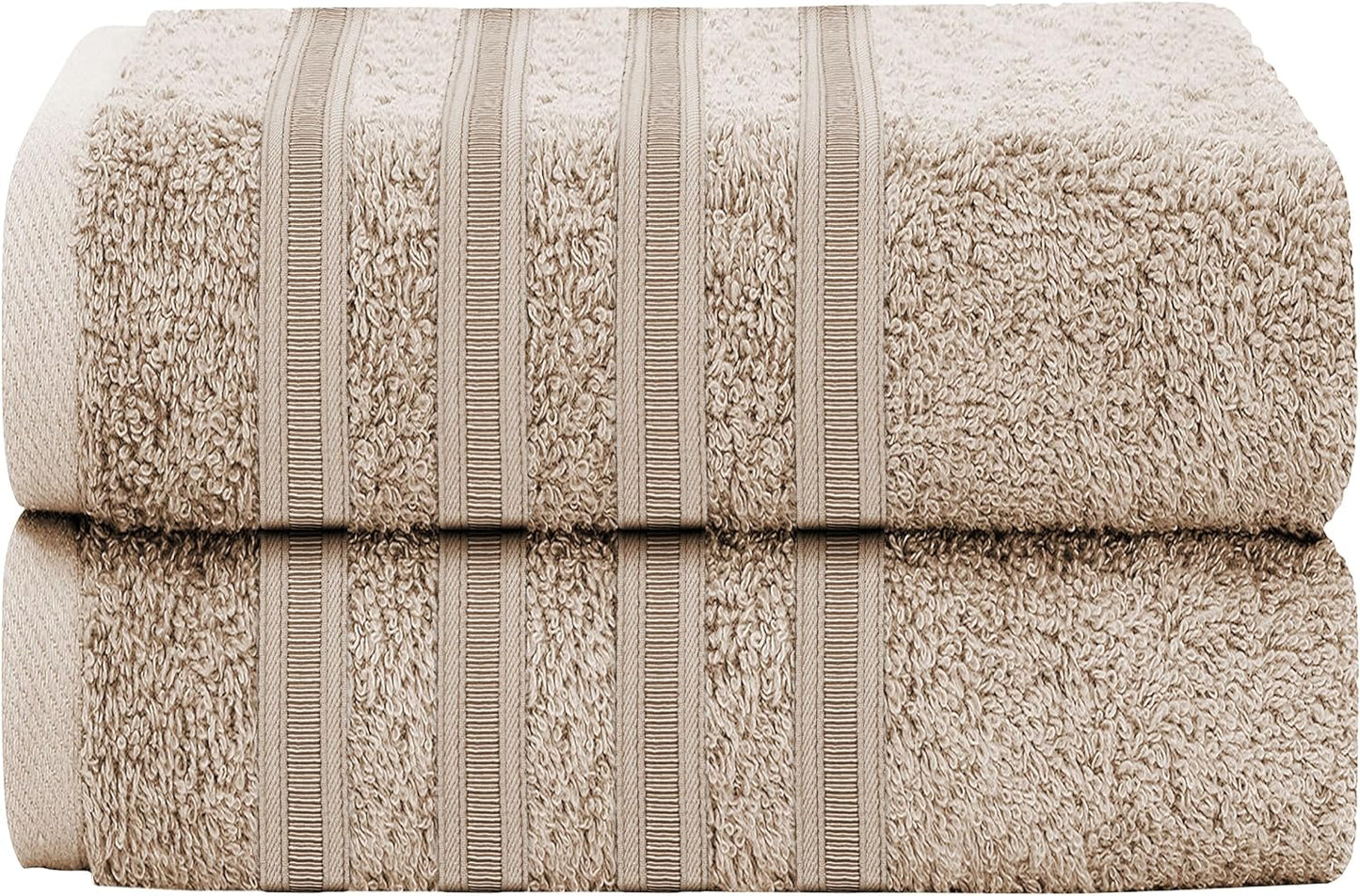 OLIVIA ROCCO Ritz Collection Viscose Stripe Towels | 100% Cotton | Super Soft & Highly Absorbent | 2 Pk Bath Sheet or 8 Piece Bale