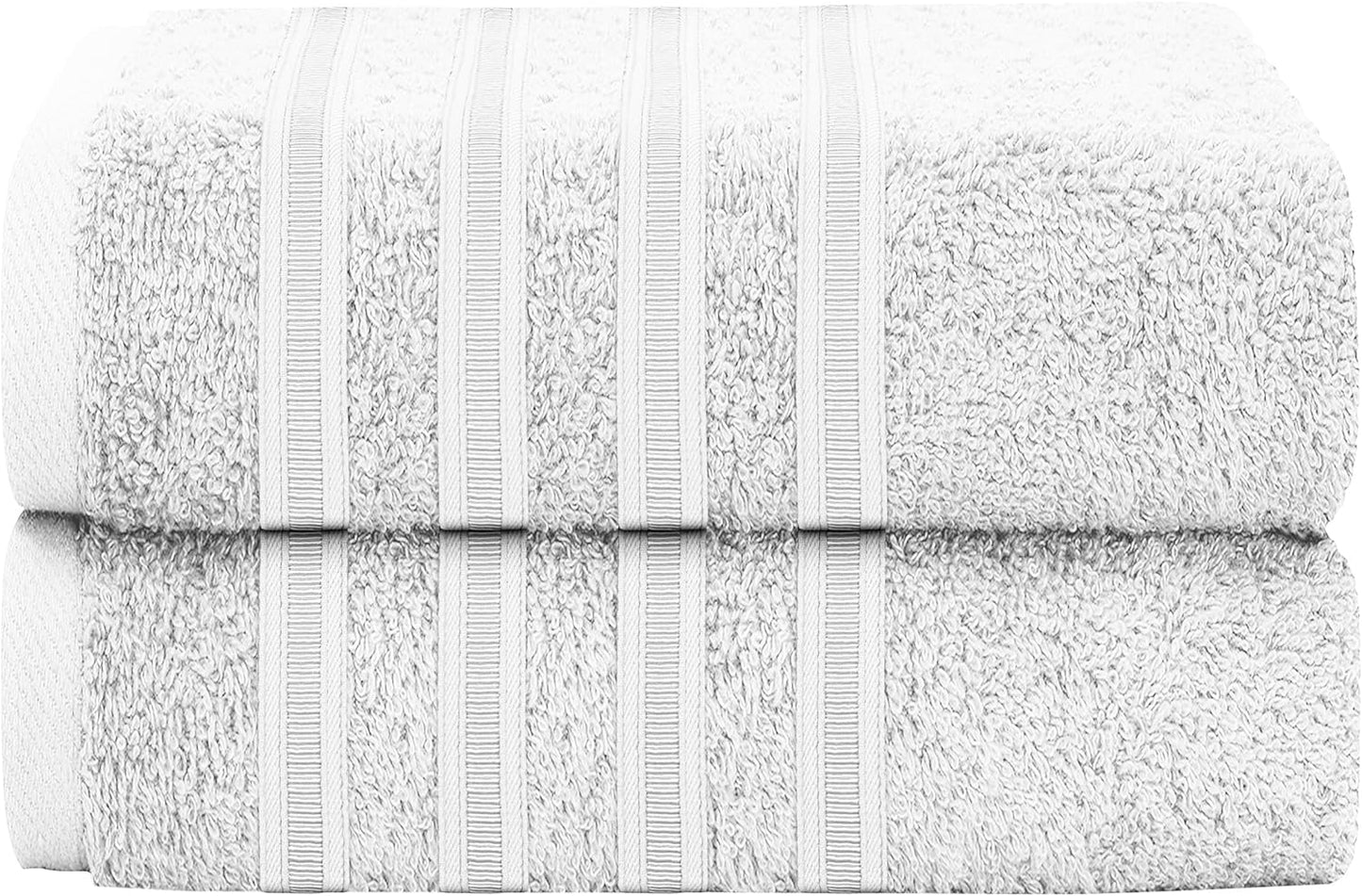 OLIVIA ROCCO Ritz Collection Viscose Stripe Towels | 100% Cotton | Super Soft & Highly Absorbent | 2 Pk Bath Sheet or 8 Piece Bale