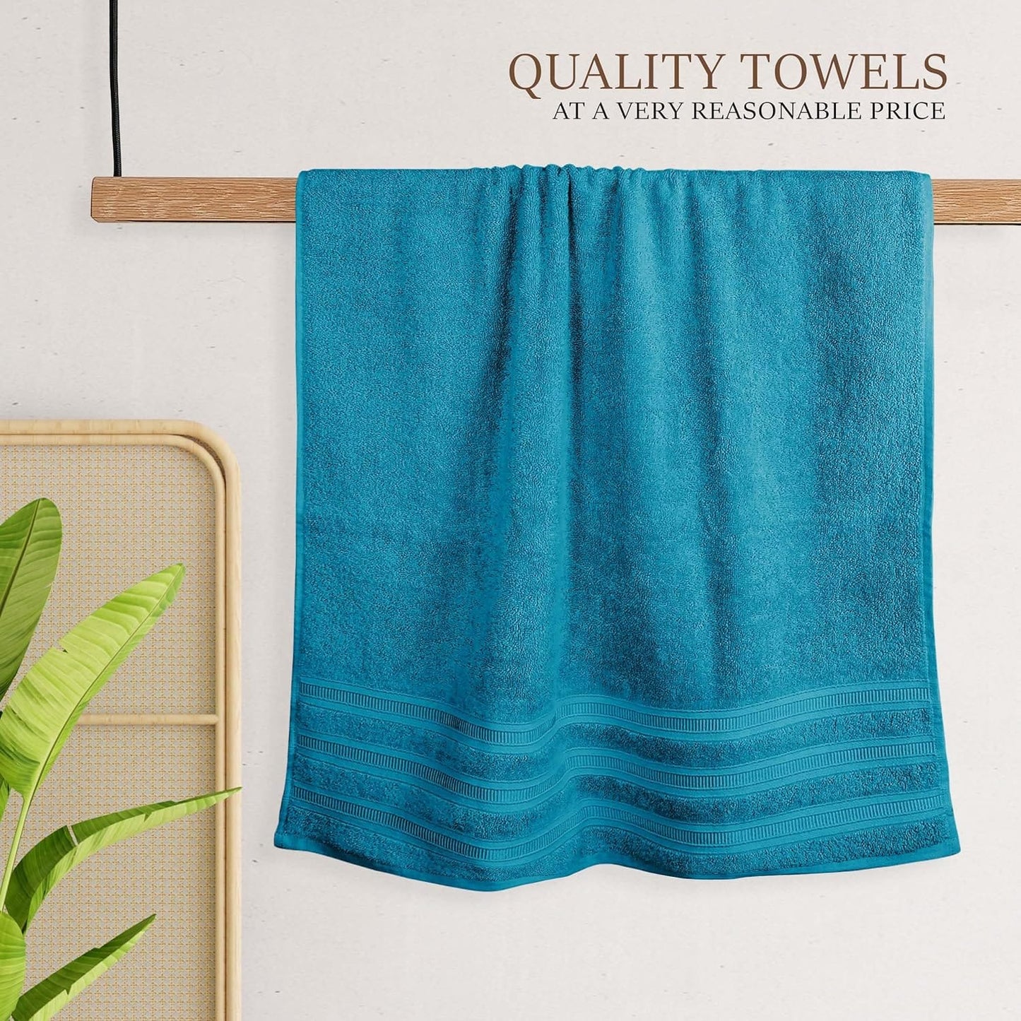 OLIVIA ROCCO Ritz Collection Viscose Stripe Towels | 100% Cotton | Super Soft & Highly Absorbent | 2 Pk Bath Sheet or 8 Piece Bale