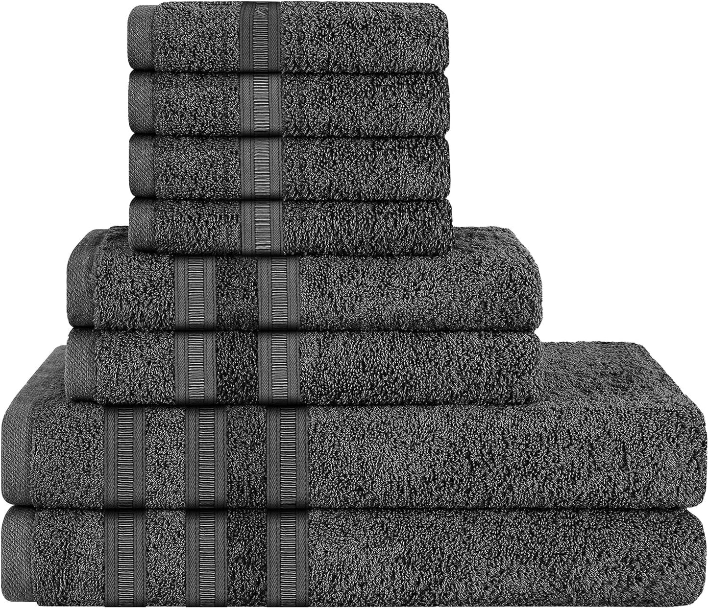 OLIVIA ROCCO Ritz Collection Viscose Stripe Towels | 100% Cotton | Super Soft & Highly Absorbent | 2 Pk Bath Sheet or 8 Piece Bale