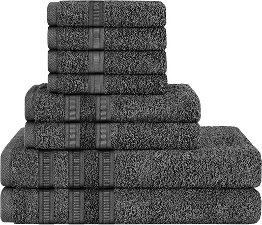 OLIVIA ROCCO Ritz Collection Viscose Stripe Towels | 100% Cotton | Super Soft & Highly Absorbent | 2 Pk Bath Sheet or 8 Piece Bale