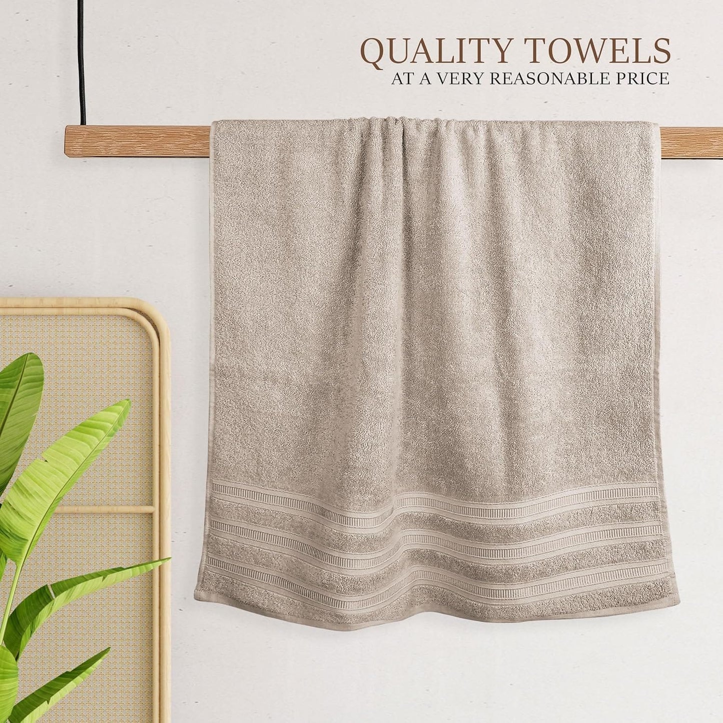 OLIVIA ROCCO Ritz Collection Viscose Stripe Towels | 100% Cotton | Super Soft & Highly Absorbent | 2 Pk Bath Sheet or 8 Piece Bale