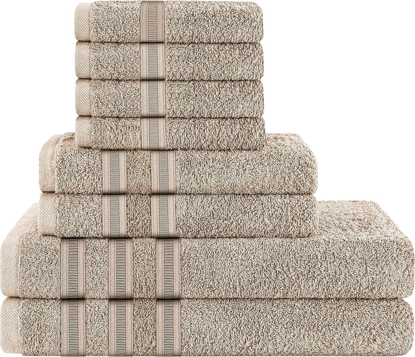 OLIVIA ROCCO Ritz Collection Viscose Stripe Towels | 100% Cotton | Super Soft & Highly Absorbent | 2 Pk Bath Sheet or 8 Piece Bale