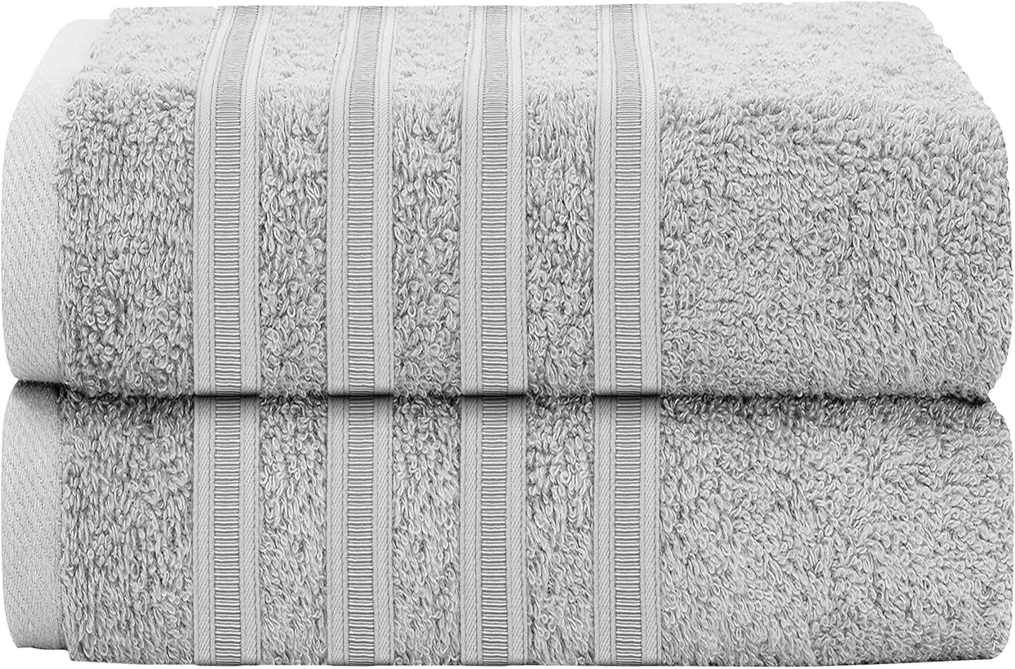 OLIVIA ROCCO Ritz Collection Viscose Stripe Towels | 100% Cotton | Super Soft & Highly Absorbent | 2 Pk Bath Sheet or 8 Piece Bale