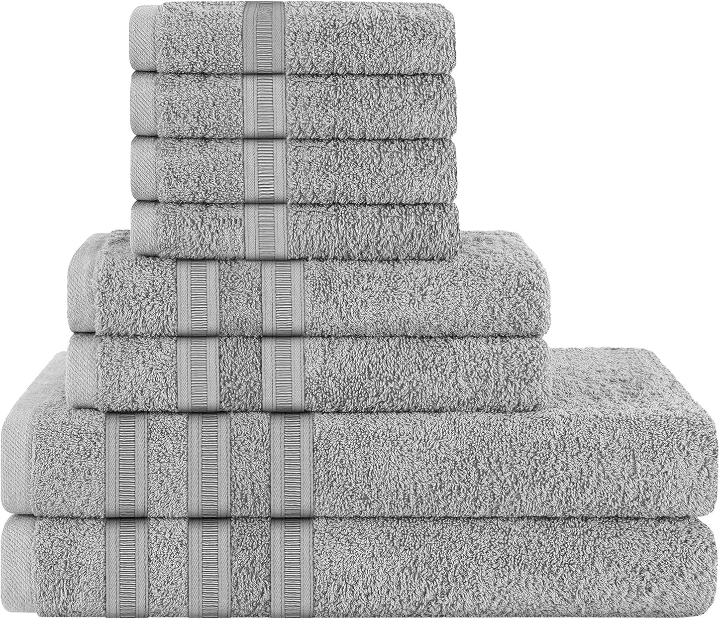 OLIVIA ROCCO Ritz Collection Viscose Stripe Towels | 100% Cotton | Super Soft & Highly Absorbent | 2 Pk Bath Sheet or 8 Piece Bale