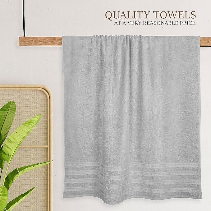 OLIVIA ROCCO Ritz Collection Viscose Stripe Towels | 100% Cotton | Super Soft & Highly Absorbent | 2 Pk Bath Sheet or 8 Piece Bale