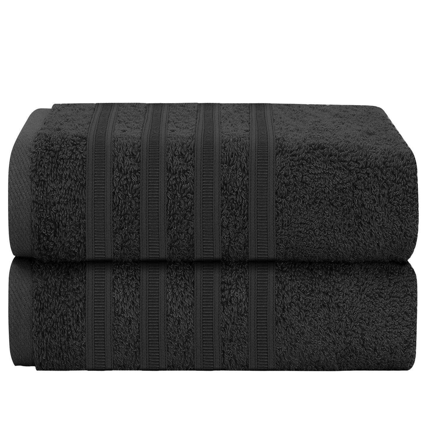 OLIVIA ROCCO Ritz Collection Viscose Stripe Towels | 100% Cotton | Super Soft & Highly Absorbent | 2 Pk Bath Sheet or 8 Piece Bale