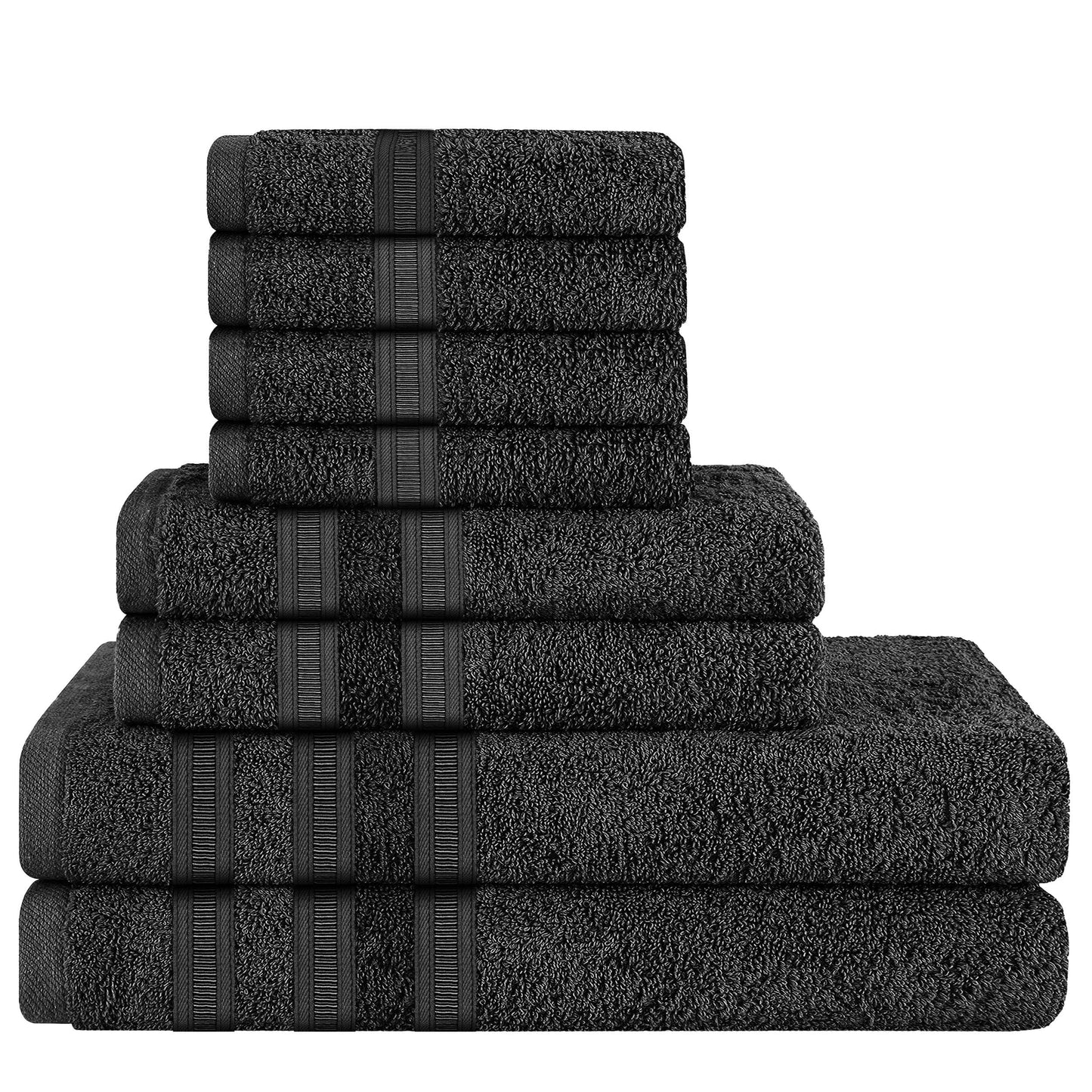 OLIVIA ROCCO Ritz Collection Viscose Stripe Towels | 100% Cotton | Super Soft & Highly Absorbent | 2 Pk Bath Sheet or 8 Piece Bale
