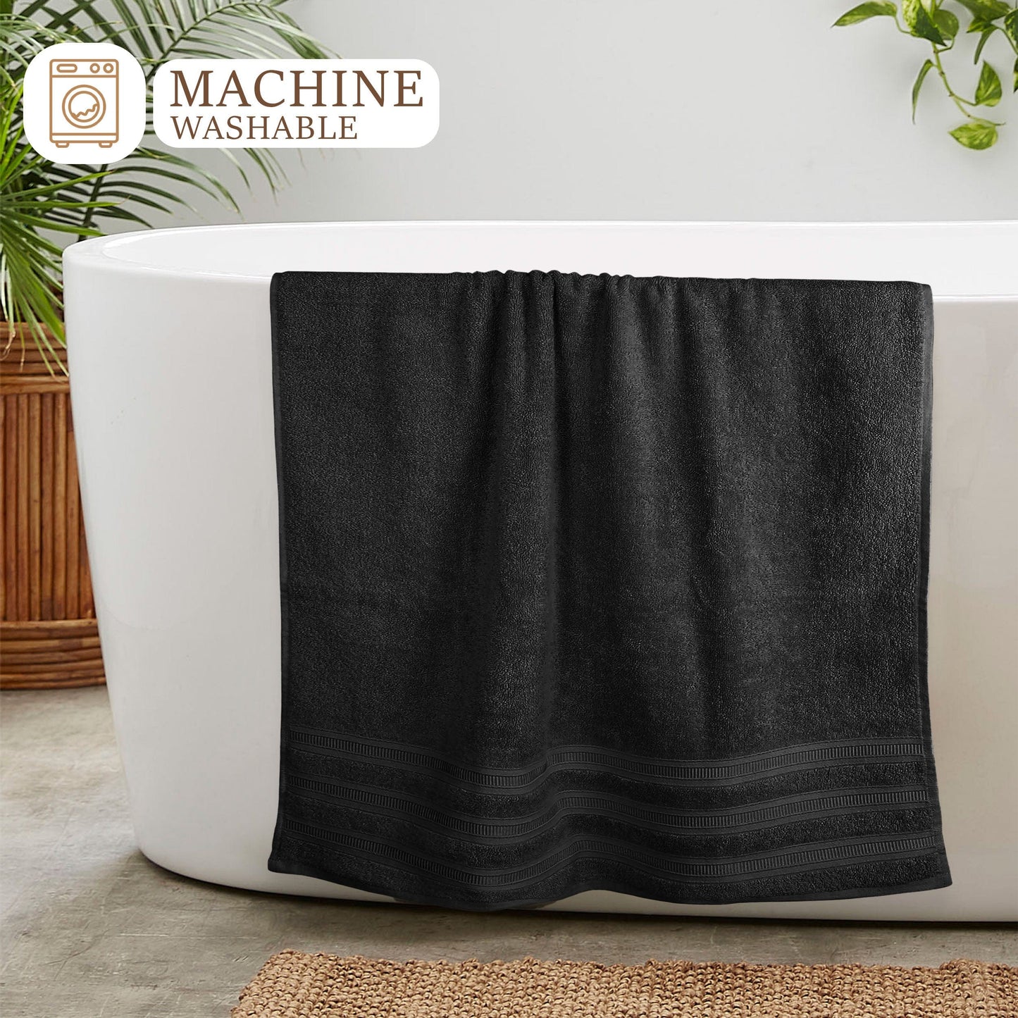 OLIVIA ROCCO Ritz Collection Viscose Stripe Towels | 100% Cotton | Super Soft & Highly Absorbent | 2 Pk Bath Sheet or 8 Piece Bale