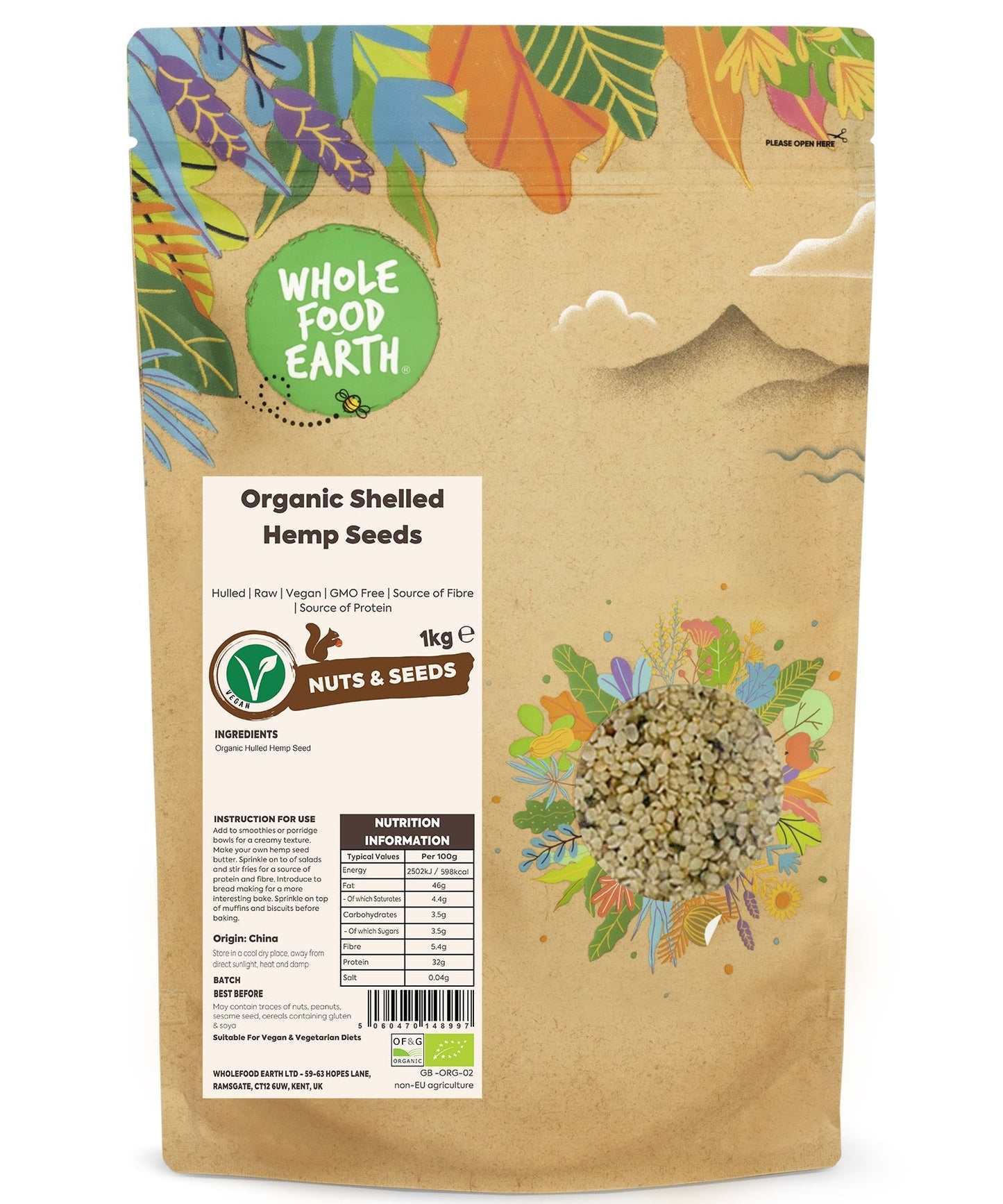 Organic Shelled Hemp Seeds