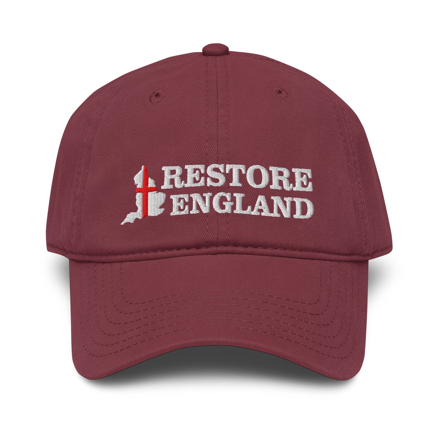 Restore England Embroidered Baseball Cap | Garment-Washed Cotton Hat