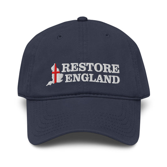 Restore England Embroidered Baseball Cap | Garment-Washed Cotton Hat