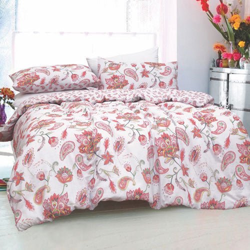 Painted Paisley Coral Duvet Set