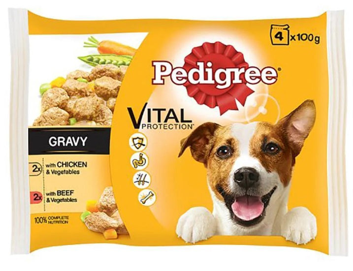 13 x Pedigree mit Huhn und Gemüse & Rind und Gemüse in Soße 4 x 100g (400g)