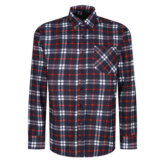 ButtonFresh Brushed Cotton Check Shirt – Long Sleeve | Regular Fit | M–3XL