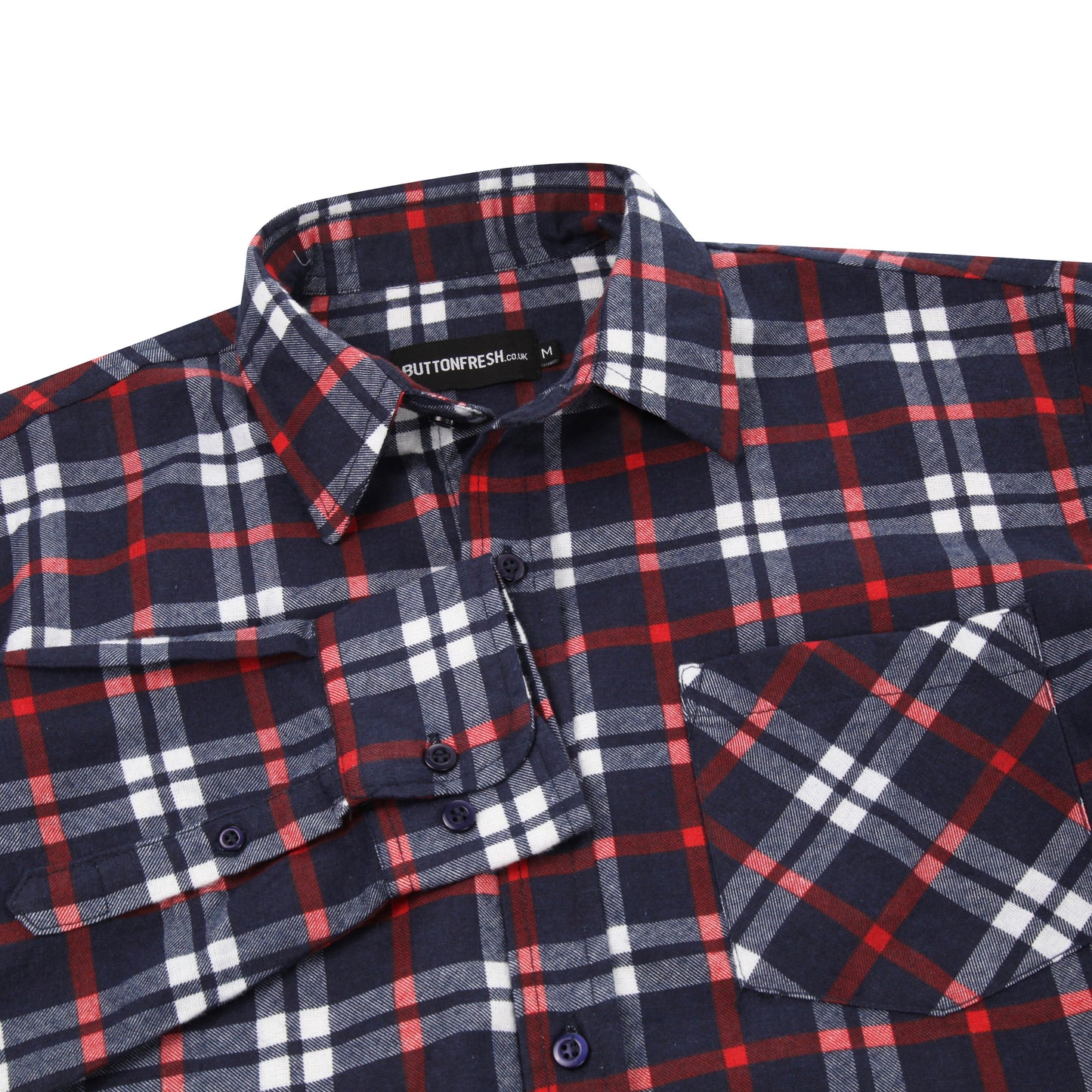 ButtonFresh Brushed Cotton Check Shirt – Long Sleeve | Regular Fit | M–3XL