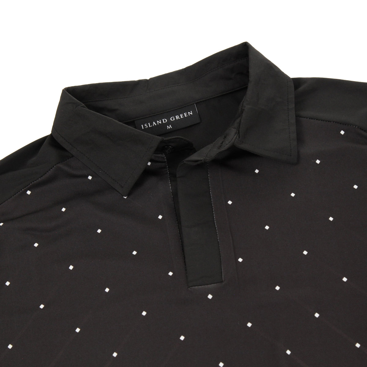 Polo de golf deportivo con estampado geométrico verde Island