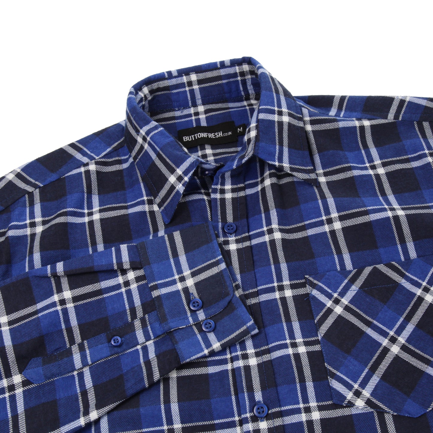 ButtonFresh Brushed Cotton Check Shirt – Long Sleeve | Regular Fit | M–3XL