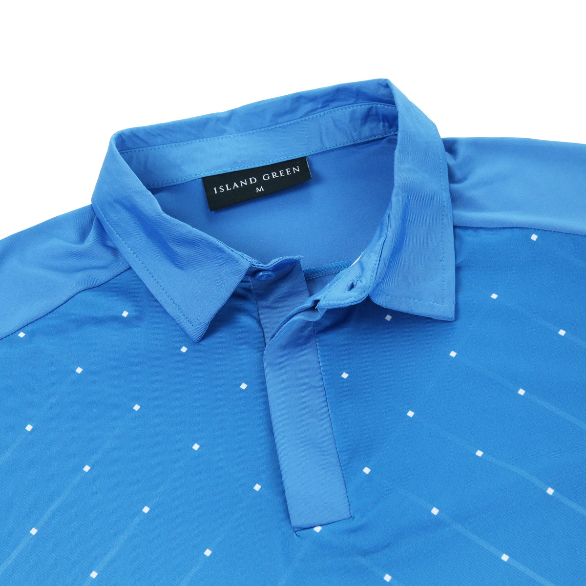 Polo de golf deportivo con estampado geométrico verde Island