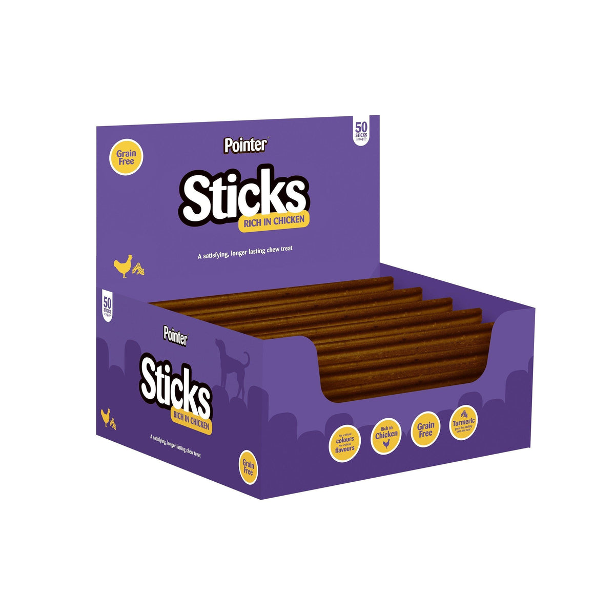 Pointer Chicken Sticks Grain Free Dog Treats 54g - Case of 50