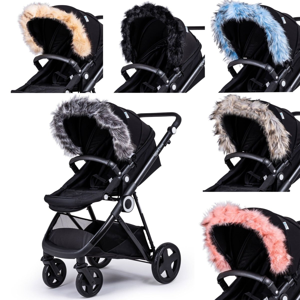 Kinderwagen Fellkapuzen-Aufsatz für Kinderwagen