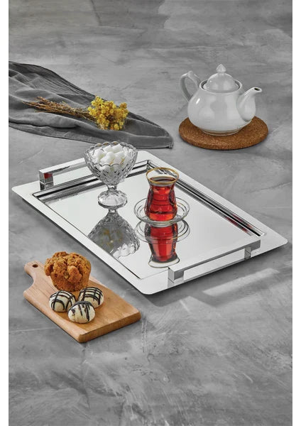 Premium Mirror-Finish Stainless Steel Rectangular Serving Tray