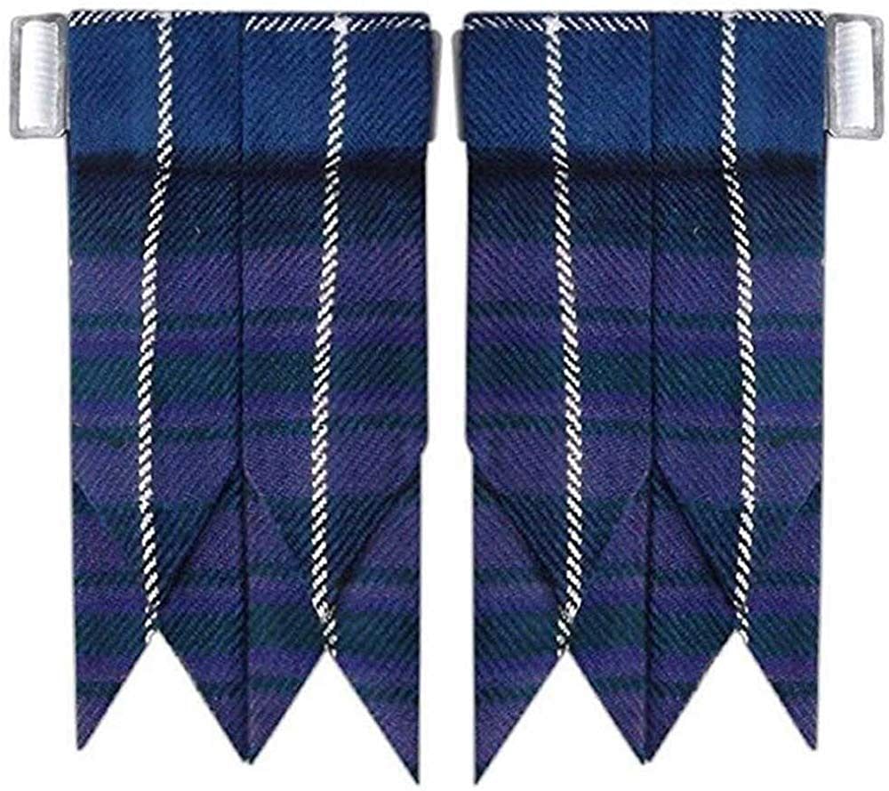 Pride Of Scotland Scottish Kilt Hose Sock Flashes Garter Pointed Highland Wear