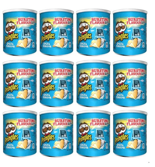 Pringles Salt & Vinegar Crisps – 12 Pack (40g Each)