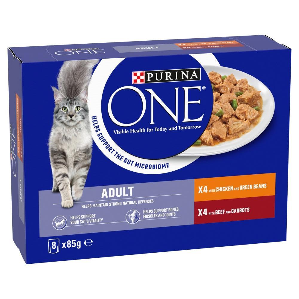Purina One Adult Mini Fillets Chicken and Beef Pouches 8 x 85g - Case of 5