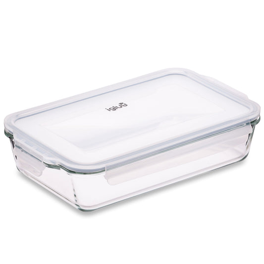 Borosilicate Glass Lasagne Dish with Airtight Lid | 2.2L | Oven, Freezer & Microwave Safe