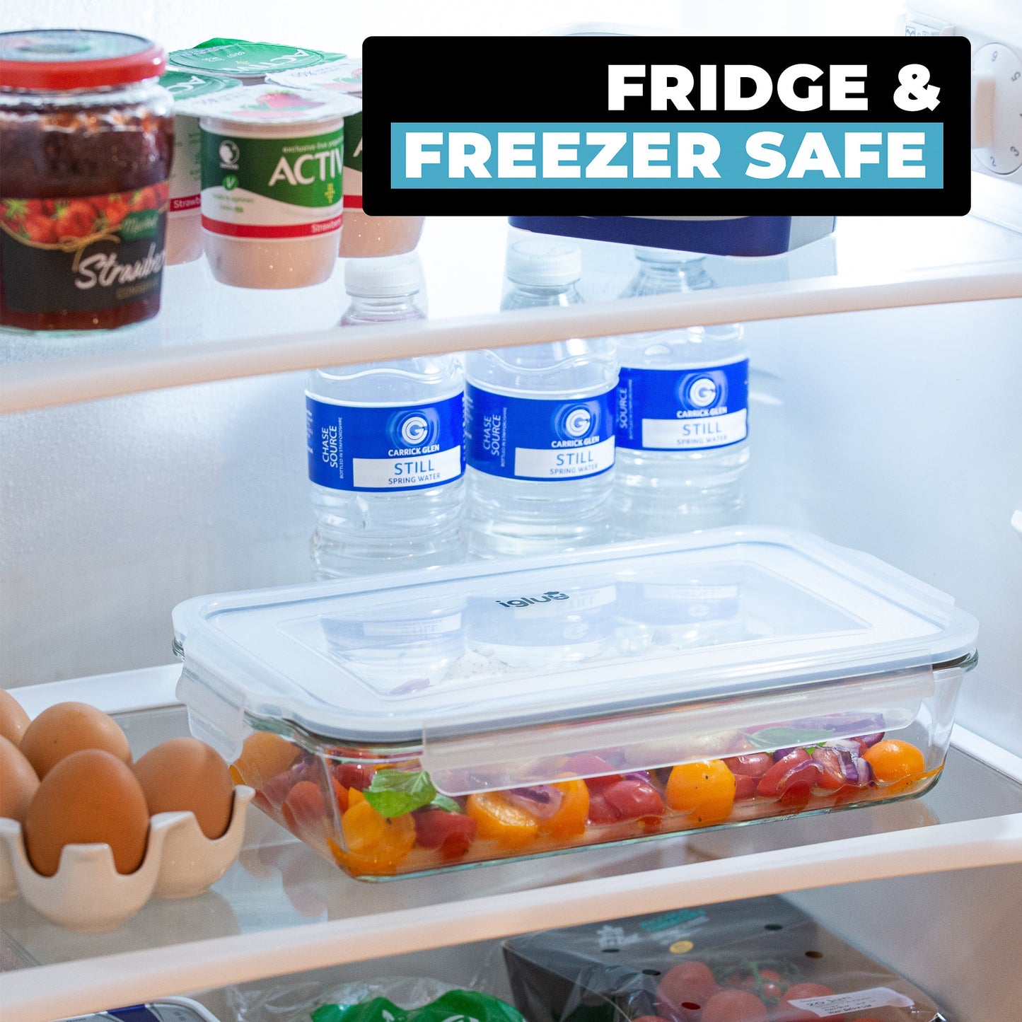 Borosilicate Glass Lasagne Dish with Airtight Lid | 2.2L | Oven, Freezer & Microwave Safe