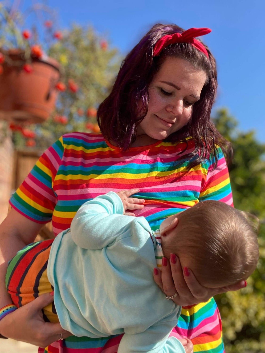 Rainbow Breastfeeding Skater Dress – MilkyMoon