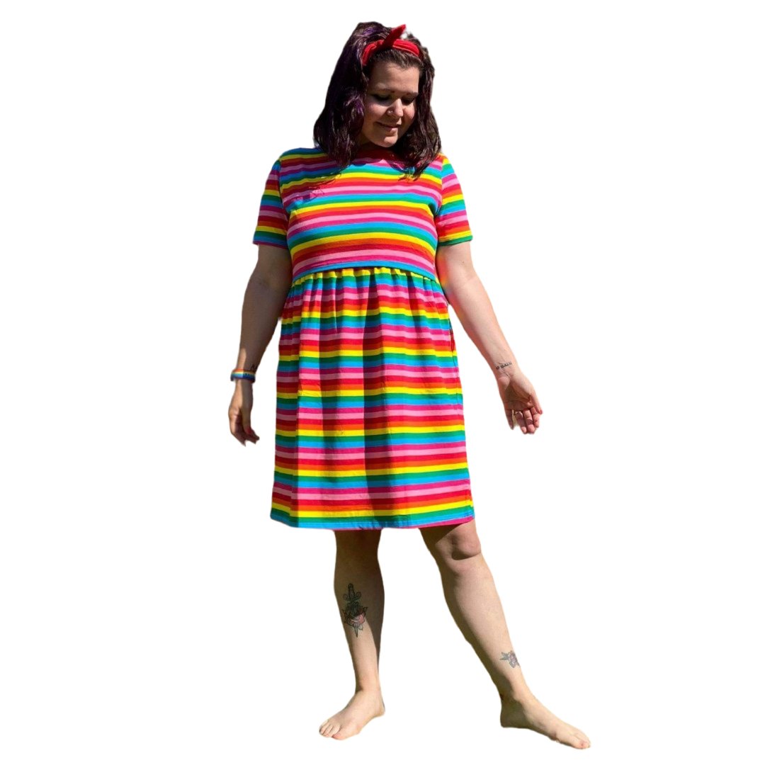 Rainbow Breastfeeding Skater Dress – MilkyMoon
