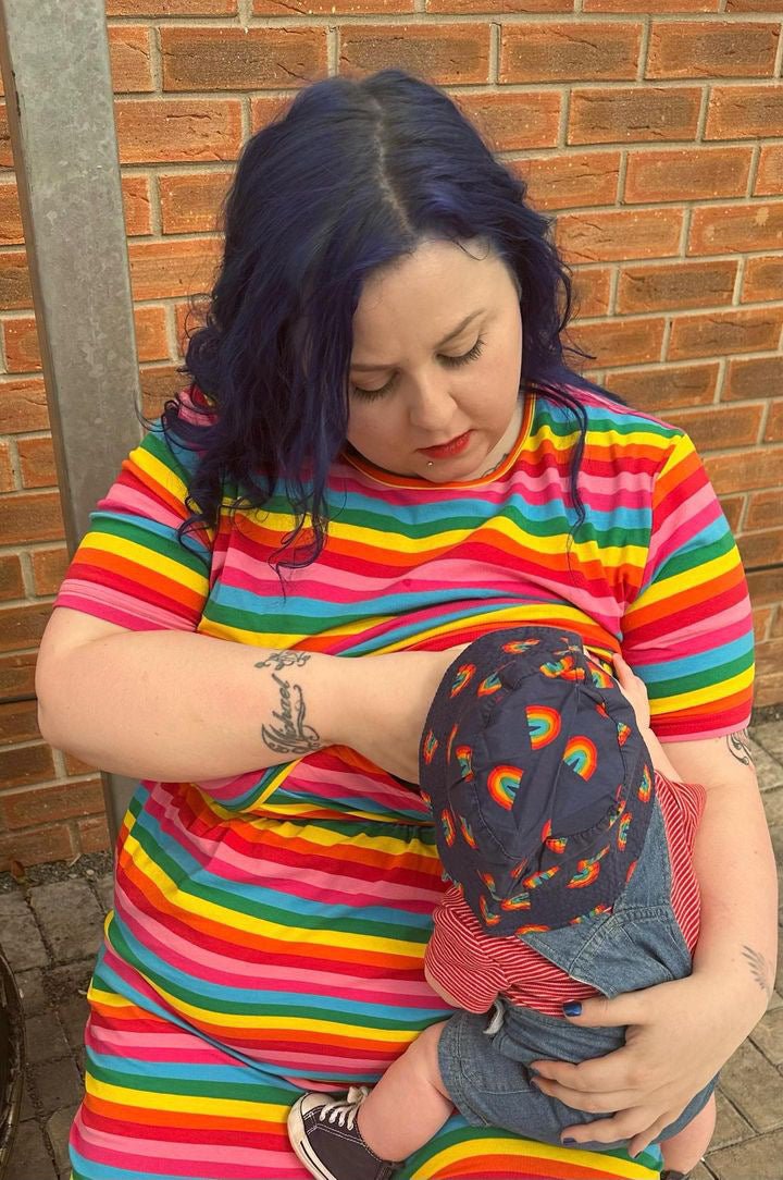 Rainbow Breastfeeding Skater Dress – MilkyMoon