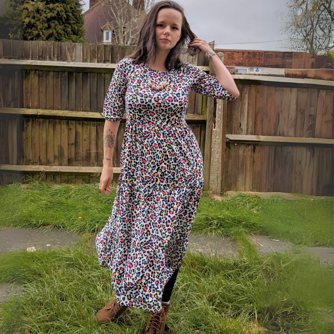 The Midi Breastfeeding Dress – Rainbow Leopard
