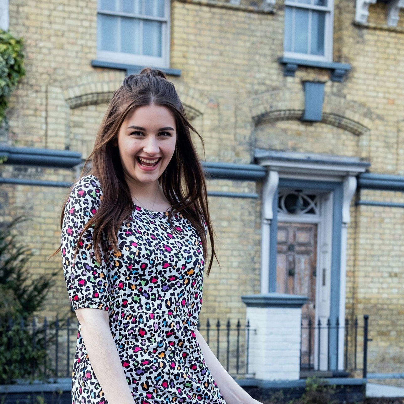The Midi Breastfeeding Dress – Rainbow Leopard