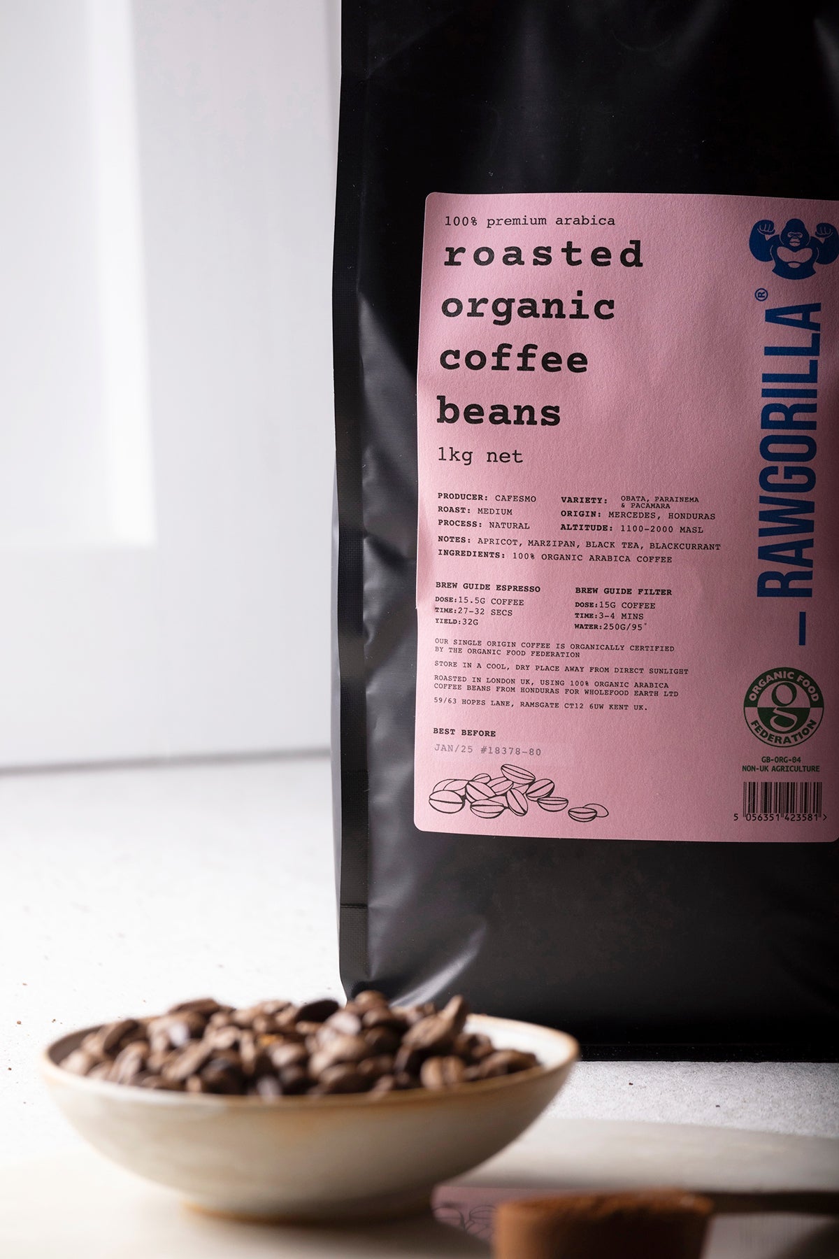 Geröstete Bio-Kaffeebohnen - 1kg