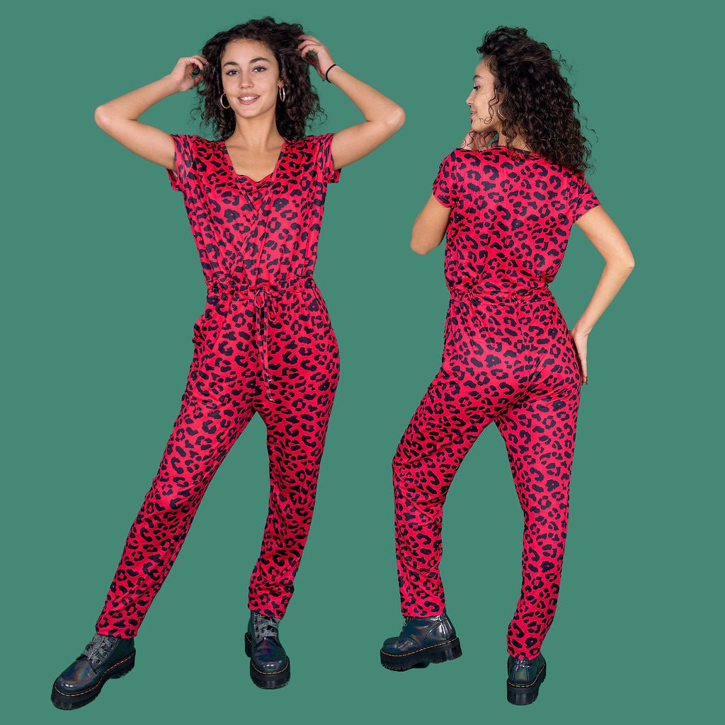 Red Leopard Breastfeeding Jumpsuit - Limited Edition