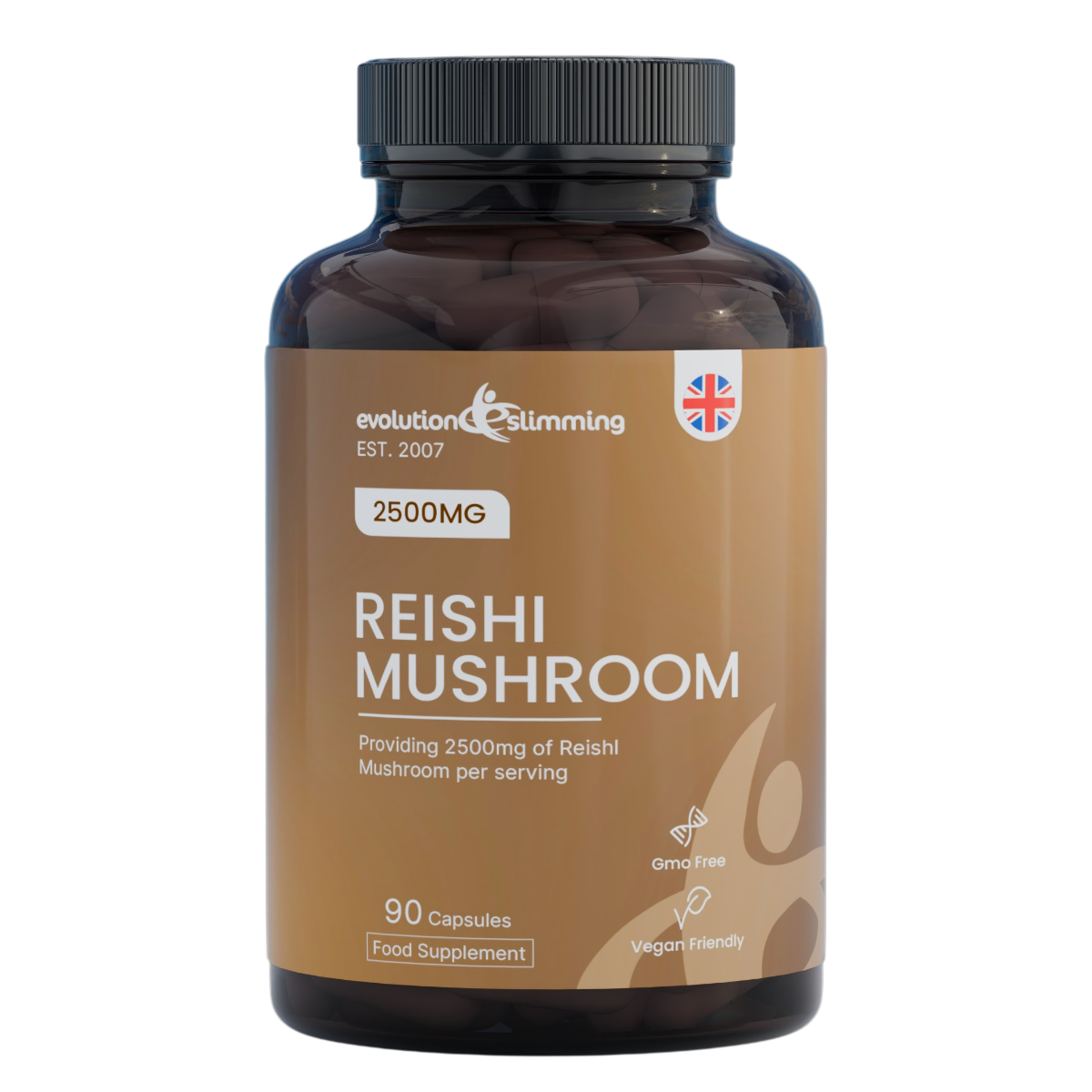 Reishi Mushroom 2500mg Capsules | Calm Balance & Stress Support