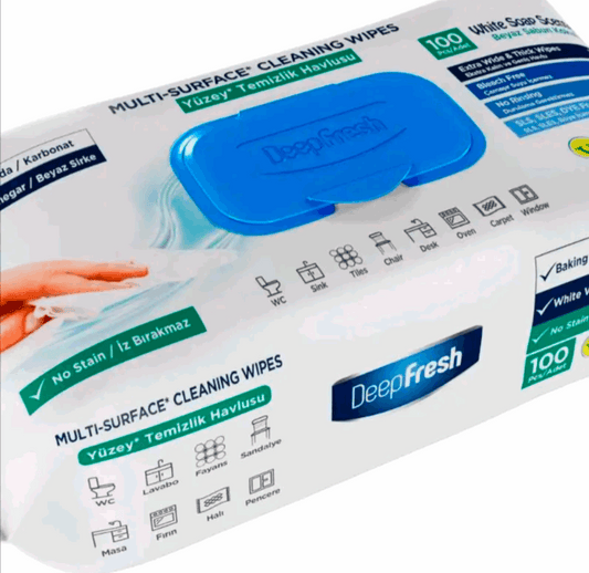 DeepFresh multi-surface cleaning wipes 100 pack fresh scent pre-moistened durable
