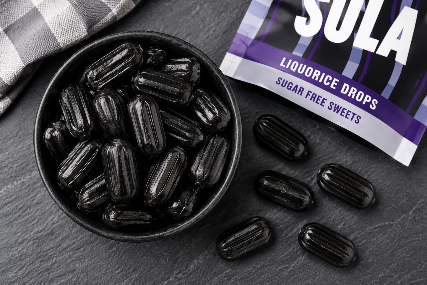 Sula Sugar Free Liquorice Sweets 42g – Pack of 14 boxes