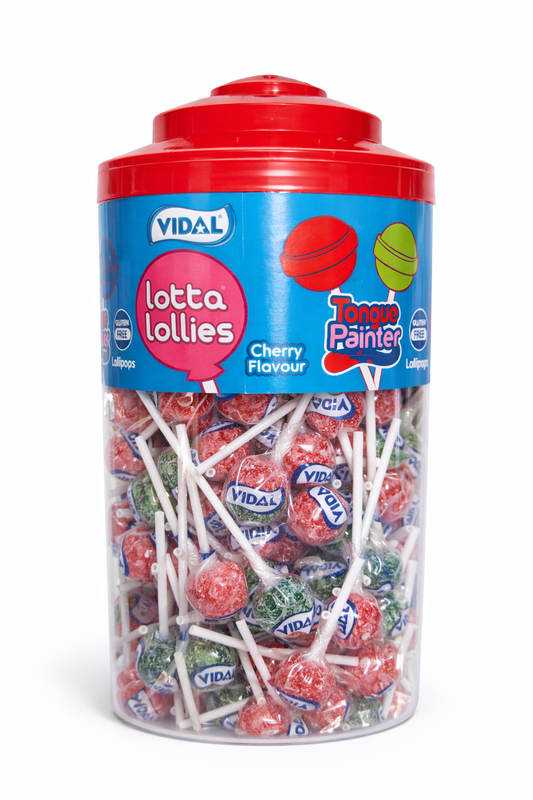 Vidal Tongue Painter Lollies Tub – Cherry Flavour Lotta Lollies x