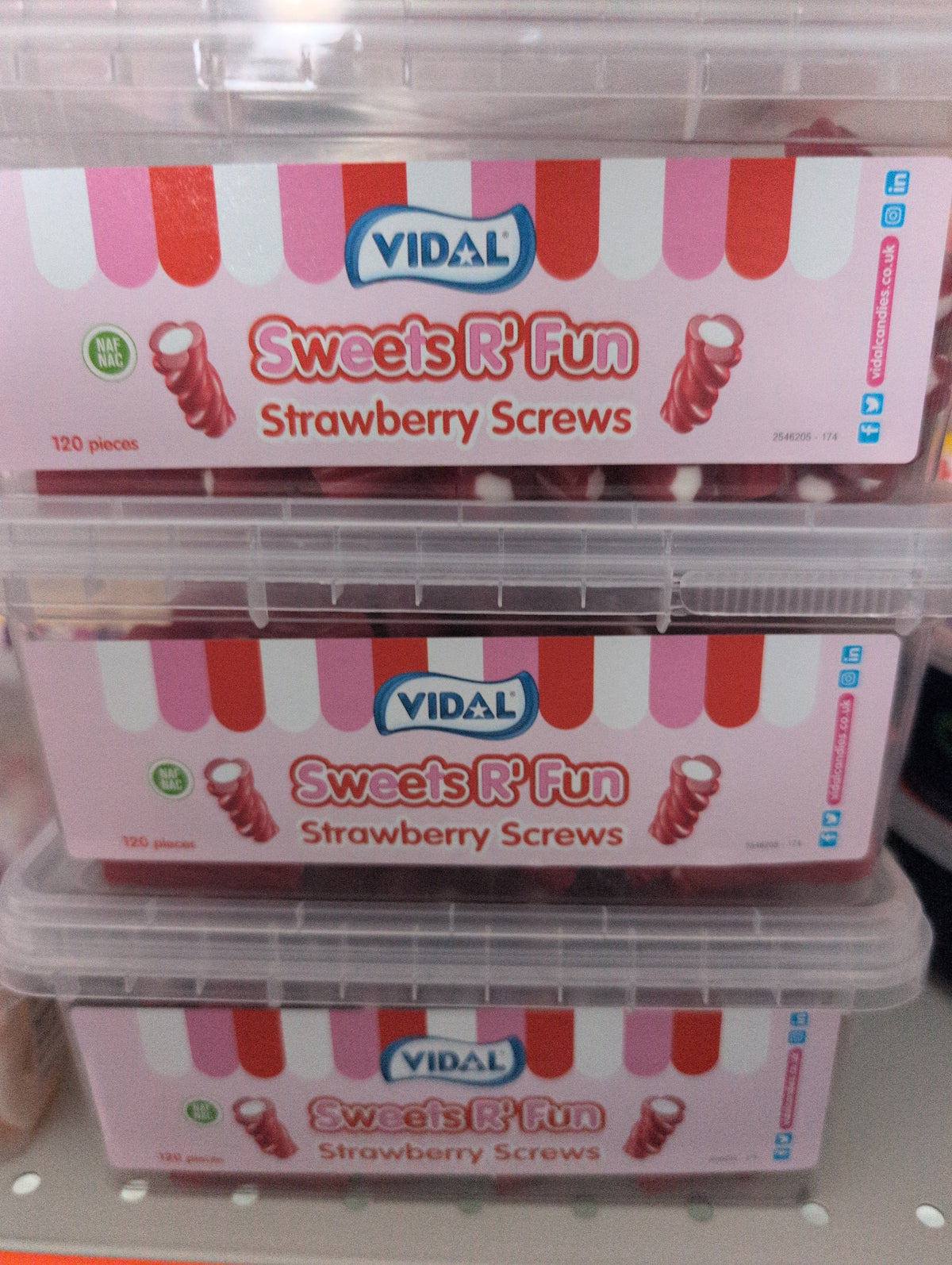 Vidal Strawberry Screws – 120 Piece Tub
