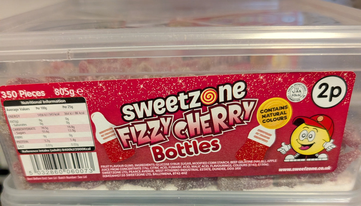 Sweetzone Brause-Kirschflaschen – 805g Dose (ca. 350 Stück)