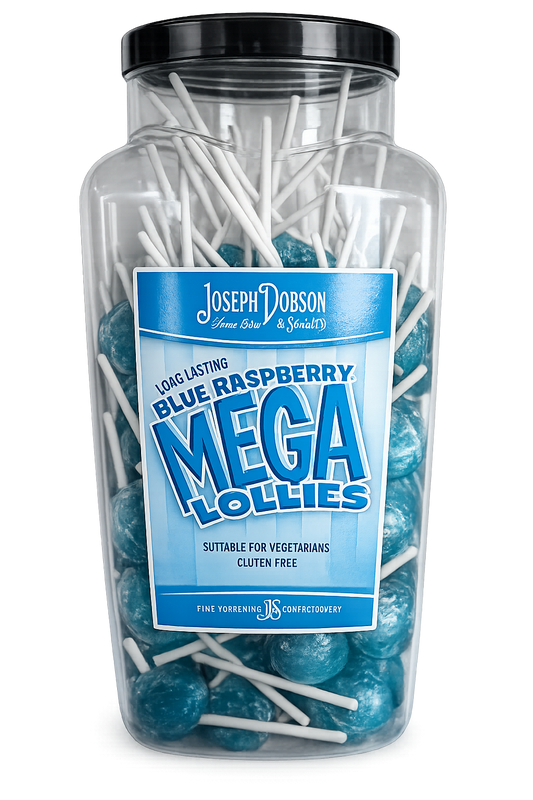 Blue Raspberry Mega Lollies by Joseph Dobson – Giant Retro Sweets